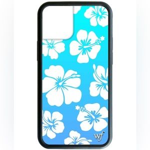 Limited edition ombré blue hibiscus phone case